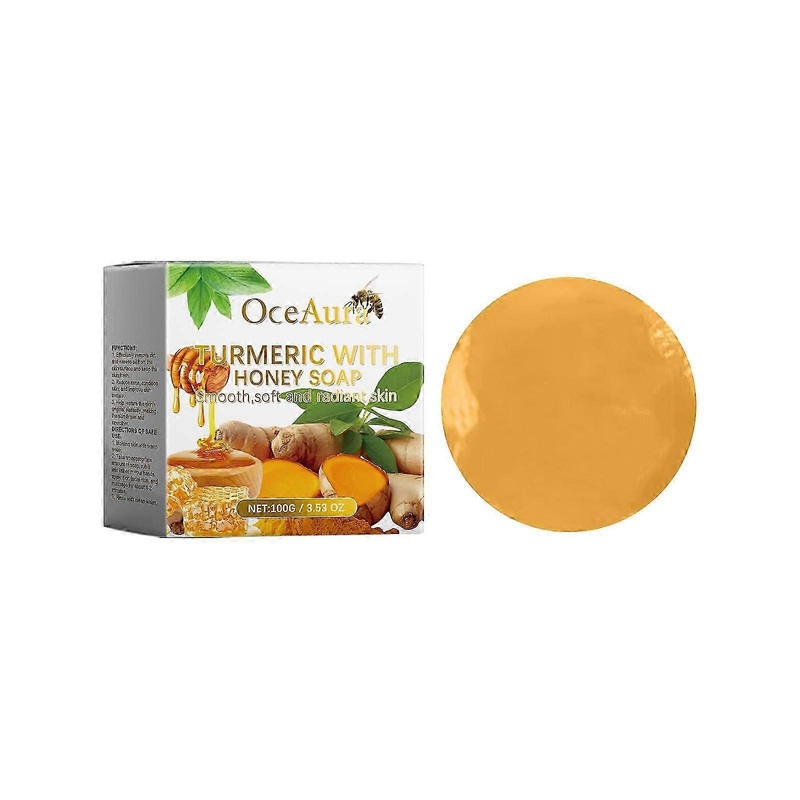 Oceaura Honey Ginger Yellow Soap is a gentle daily cleansing soap that brightens facial pores and enhances skin cleansing care