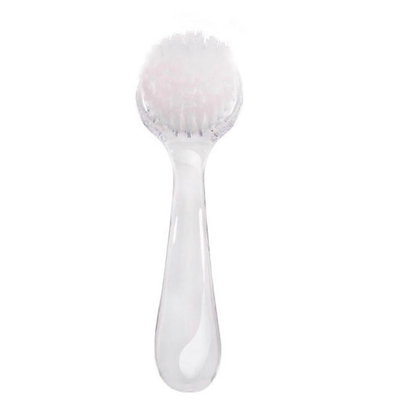 Round for Head Nail Art Powder Dust Remover Cleaning Brush with Clear Plastic Long Handle Cover Pedicure Manicure Tools