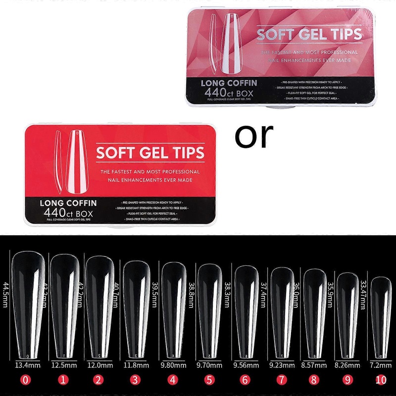 Soft Gel Full Cover Nail Tips,Clear Gel Nail Tips for Press On Nail Extension