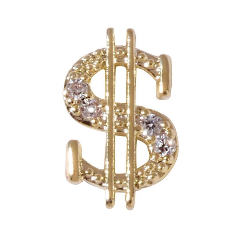 USD Dollars Design Nail Art Decoration Gold Dollar for Rhinestone For Nails Set