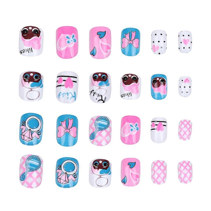 1 Set of Children False Nail Sticking Nail Decals Eco-friendly Manicure Decorative Sticker Fake Cartoon Nails Sticker(6#