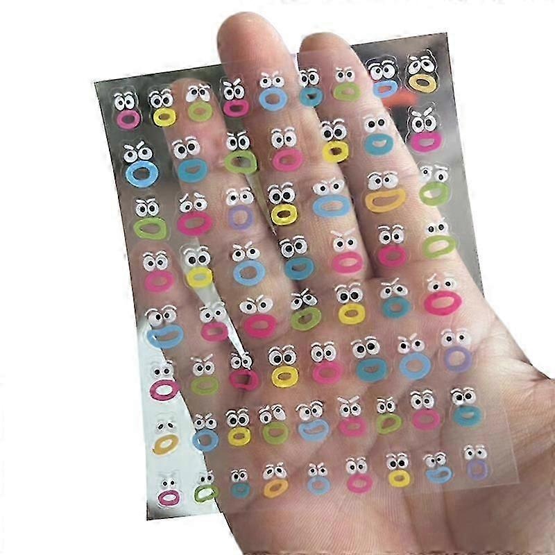 1Pcs Cute Kawaii Nails Stickers Creative Funny Mouth Monster Nail Art Sticker Fashion DIY Waterproof Peelable Nail Stickers