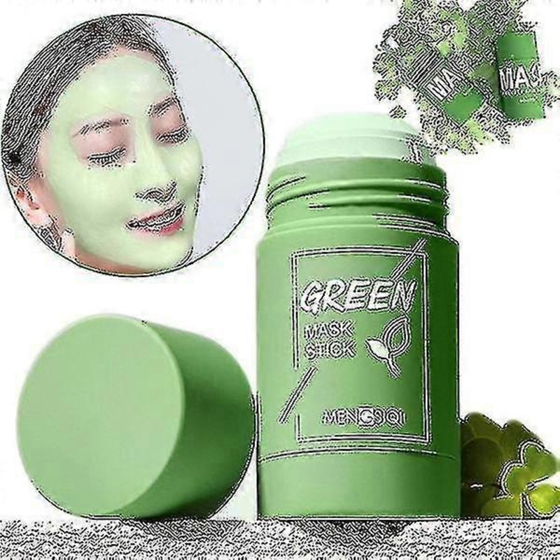 Green Tea Mask Solid Face Cleansing Mask Stick Oil Control Moisturizing Mud Mask
