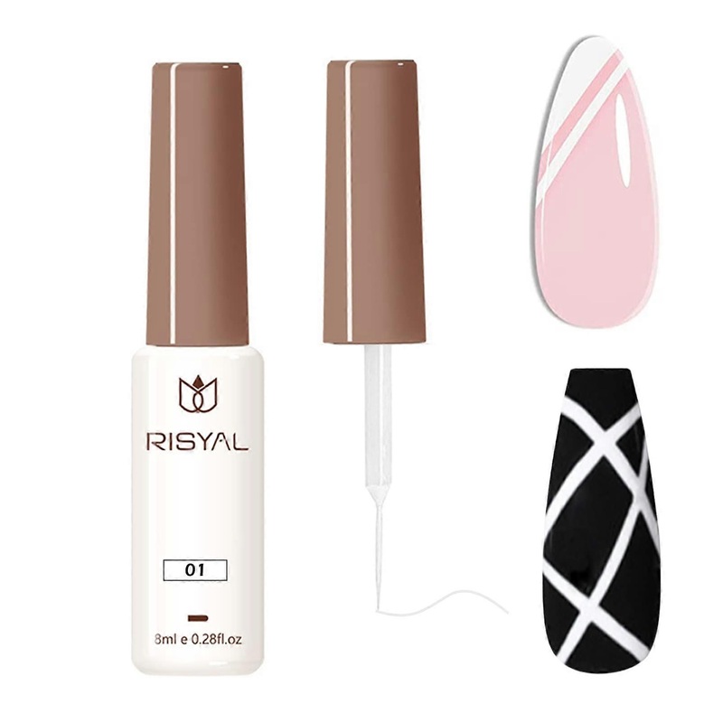 White Liner Nail Gel Polish Gel Nail Polish 8ml Nail Liner Painted Gel Polish Thin Brush For French Manicure Nail Art Soak Off UV/LED