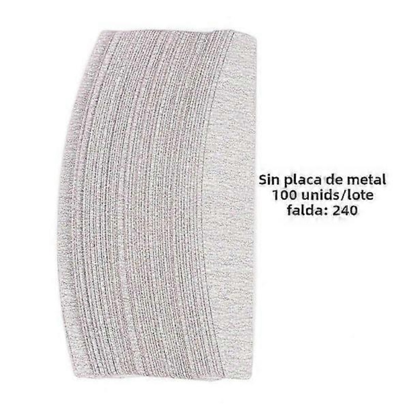 100 pcs Nail Iron Paper with Removable Metal Handle Buffer 100/180 Double-Sided Manicure Nail Art File Nail Clip Set 240 Grit