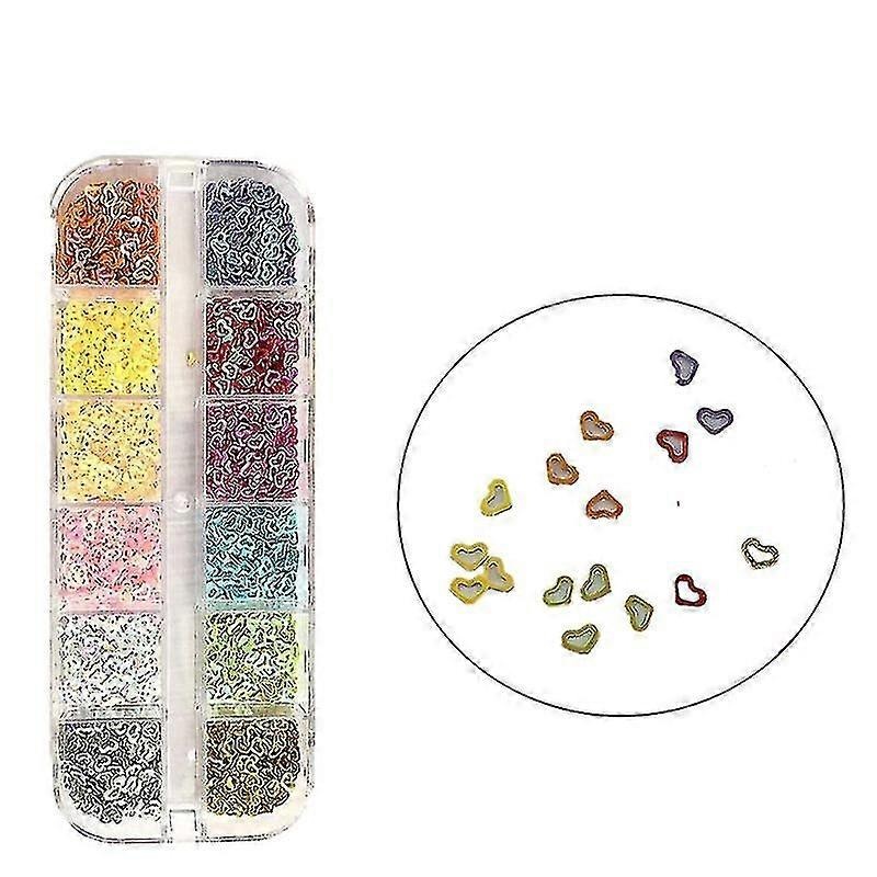 12 Colors/set Nail Glitter Butterfly Shape Resin Filling Sequins Nail Art
