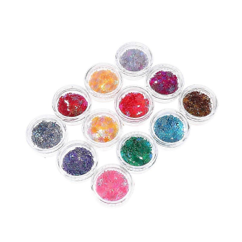 12 Pcs Nail Art Decoration Glitter Snowflakes Toe Nail Art Xmas Nail Decals Nail Art Kids Nail Glitter Flakes Nail Art Sheets