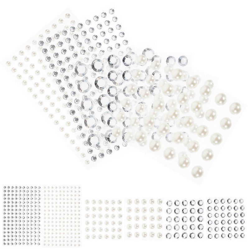 12 Sheets Self Adhesive Hair Gems Adhesive Face Jewels Stickers for Makeup Crafts Nail Art