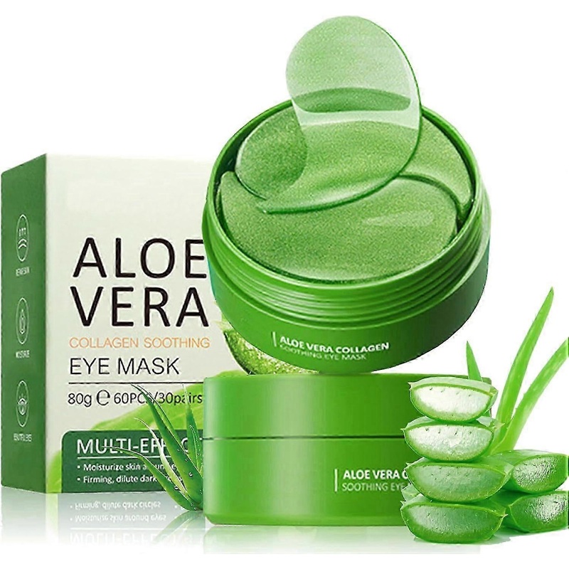 60-Pack Aloe Vera Under Eye Patches, Cooling Collagen Eye Masks for Puffy Eyes