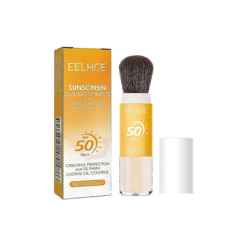 mineral spf 50 sunscreen powder for face and scalp, lightweight breathable oil control natural matte finish