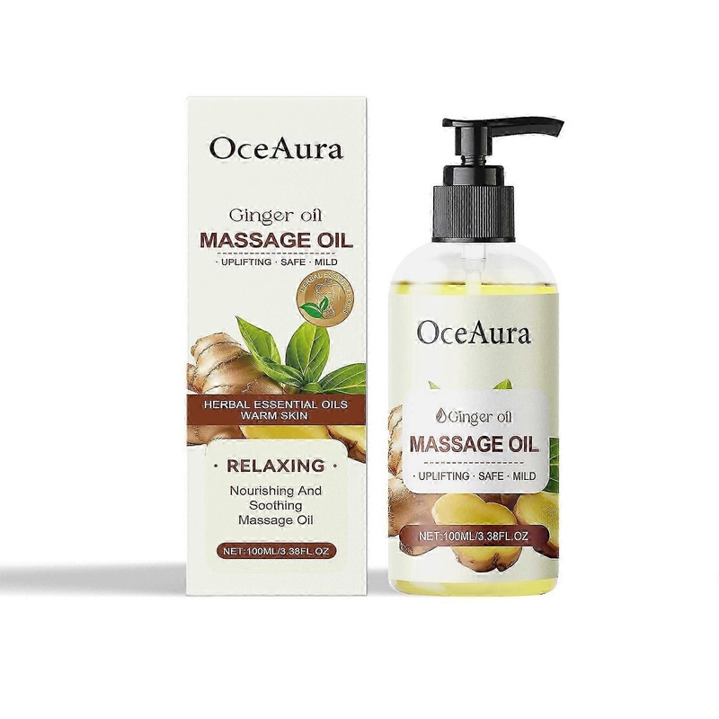 OceAura Plant Body Essential Oil (Ginger Oil) Moisturizing and Moisturizing Whole Body, Long lasting Moisturizing Massage Essential Oil