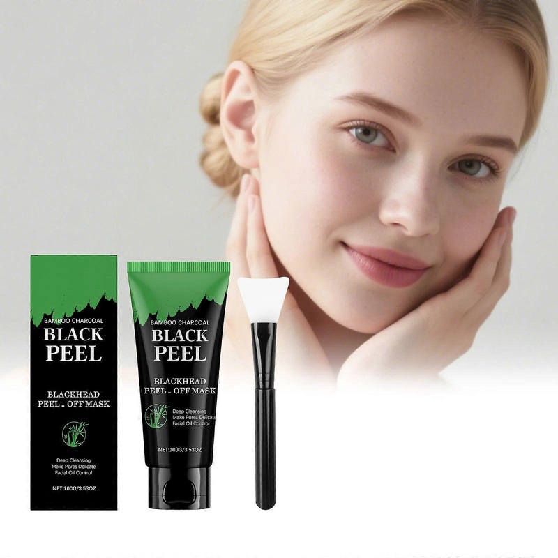 Blackhead Remover Mask Charcoal Blackheads Peel-Off Mask Kit Deep Pore Cleans Oil Control Black Head Facial Mask For Men And Women Includes Brush FYLE
