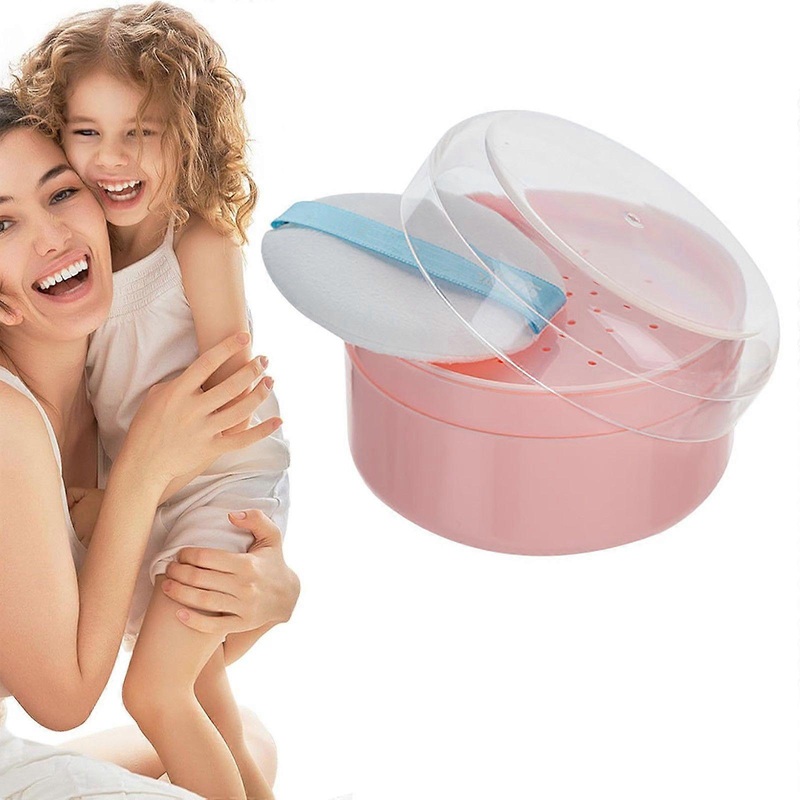 Body Powder Puff And Container Children Talcum Storage Box Body Powder Puff And Container For Bath And Travel For Women And Baby FYLE7056