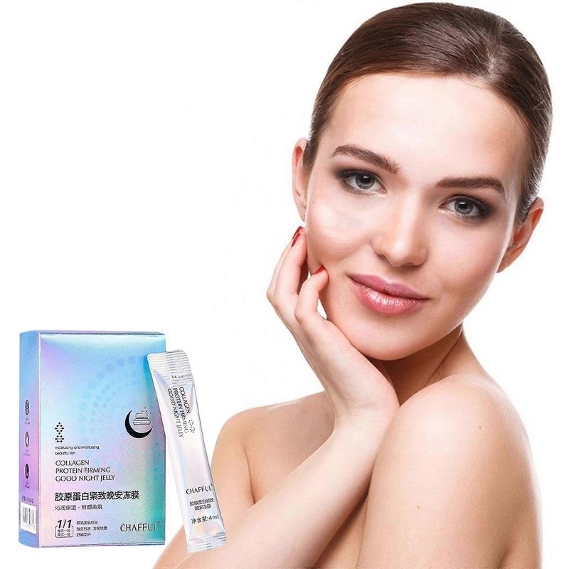 Face Beauty Collagen Firming Pore Reduction Sleeping Mask Gel Gel Leave-in Good Night Jelly Mask 80ml