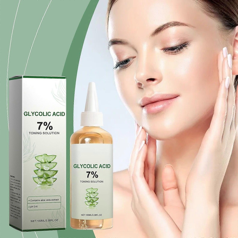 Glycolic Toner Glycolic  Toning Solution Reduces Large Pores  Exfoliates Moisturizes  Acidic Exfoliating Toner With Vitamin C And Aloe Veras 100ml FYL