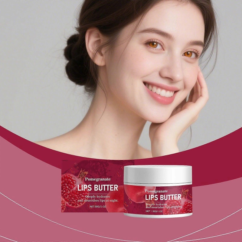 Pomegranate Flavored Moisturizing Sleeping Lip Mask Night Repair Moisturizing And Exfoliating Soft Lips Gentle Nourishment 30g FYLE7488