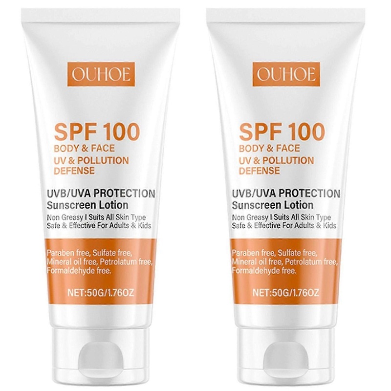 SPF 100 Sunscreen, Body Face UV & Pollution Defense Sunscreen, Summer Beach Vacation Sunscreen