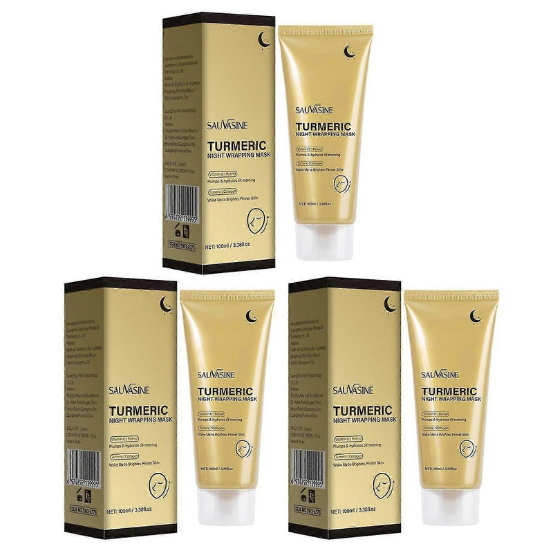 Turmeric Overnight Wrapping Peel Off Facial Mask, Turmeric Collagen Night Wrapping Mask, Firming & Brightening Facial Mask