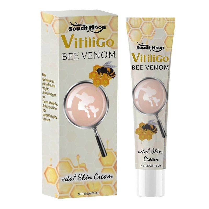 Vitiligo Bee Venom Cream for Skin Brightening & Even Tone  Natural Safflower & Turmeric Extracts, Anti-Aging, Skin Regeneration, Fights Free Radicals