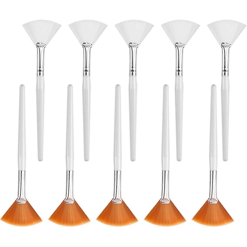10 Pieces Facial Mask Brushes Fan Brush Paint Brush Facial Brushes for Skin Mask Makeup Women Girls Peeling Mud Mask (10 Pieces)