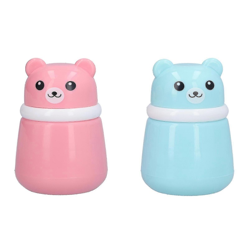 2 Pcs Cartoon Bear Powder Puff Box Empty After Bath Puff Box Body Powder Container For Home Travelcartoon Bear