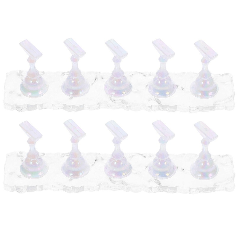 2 Sets Fake Nail Stands Fake Nails Holder Press On Stand Beginner Nail Practice Stand