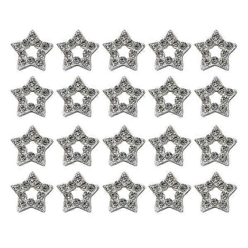 20 Pcs 3D Stars Nail Decorations Rhinestone Crystal Nail Art Charms Nail Decoration Jewelry A