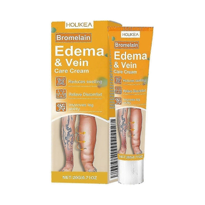 Bromelain Edema Vein Care Cream, Anti-varicose Soothing Cream, Varicose Relief Cream For Legs, Capillary, Reduces Leg Swelling