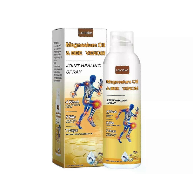 Magnesium oil bee venom joint healing spray for muscle relief