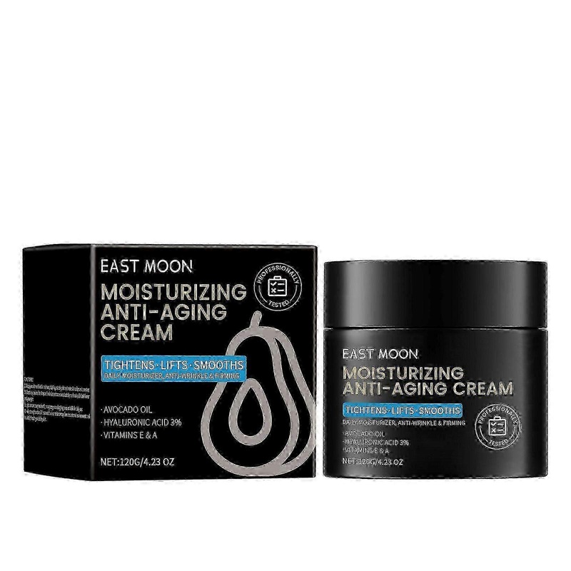 Mens Face Moisturizer- Anti-aging Cream With Avocado Oil, Hyaluronic Acid, Vitamin E, Vitamin A For Hydrated, Nourished Skin, Smoother Texture Reduc