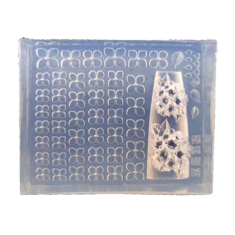 Thin Silicone Nail Art Mold Transparent Flower Stamping Plate Nails Stencils DIY Manicure Mould Tools for Manicurists