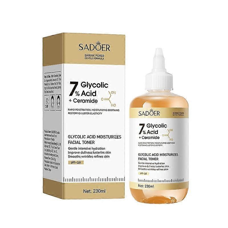 7% Glycolic Acid Face Exfoliating Toner for Clear Skin, Pore Minimizer, Radiant Complexion Enhancer, Daily Use Gentle, Hydrating Serum for Face