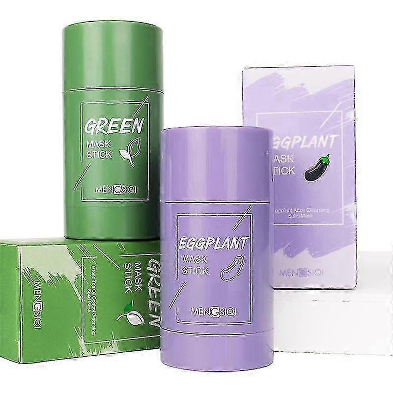 Green Tea Mask Solid Face Cleansing Mask Stick Oil Control Moisturi...