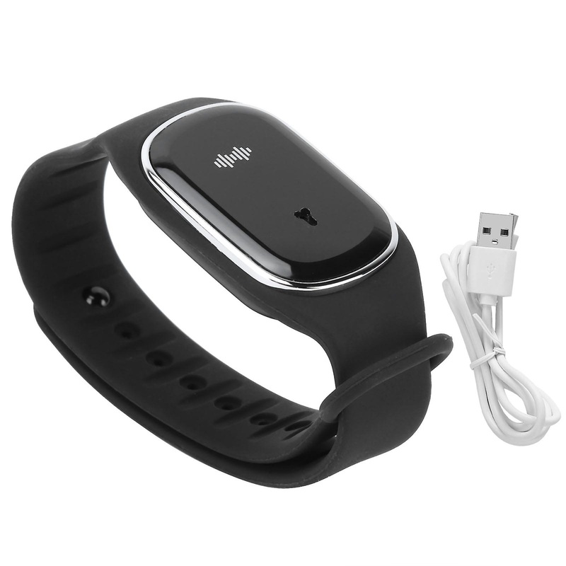 Ultrasonic Mosquito Repellent Wristband for Kids and Adults (Black)