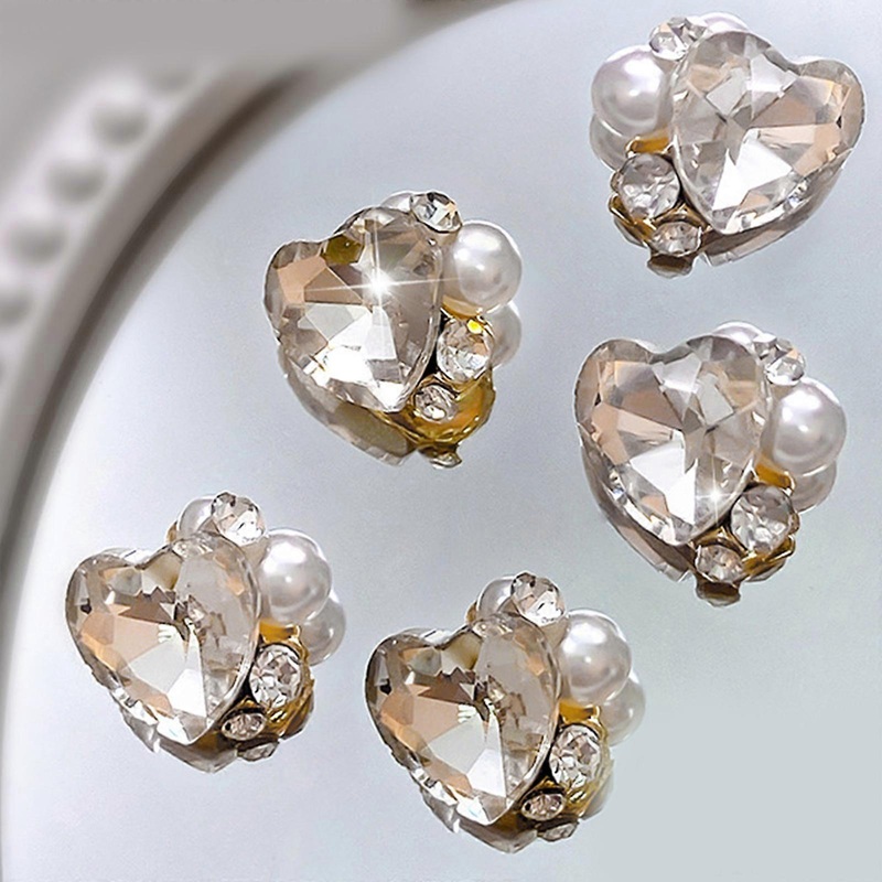 10Pcs Flatback Glass Nail Rhinestones Mini Diamond Nail Charms 3D Crystal Gems Jewelry DIY Manicure Nail Decoration