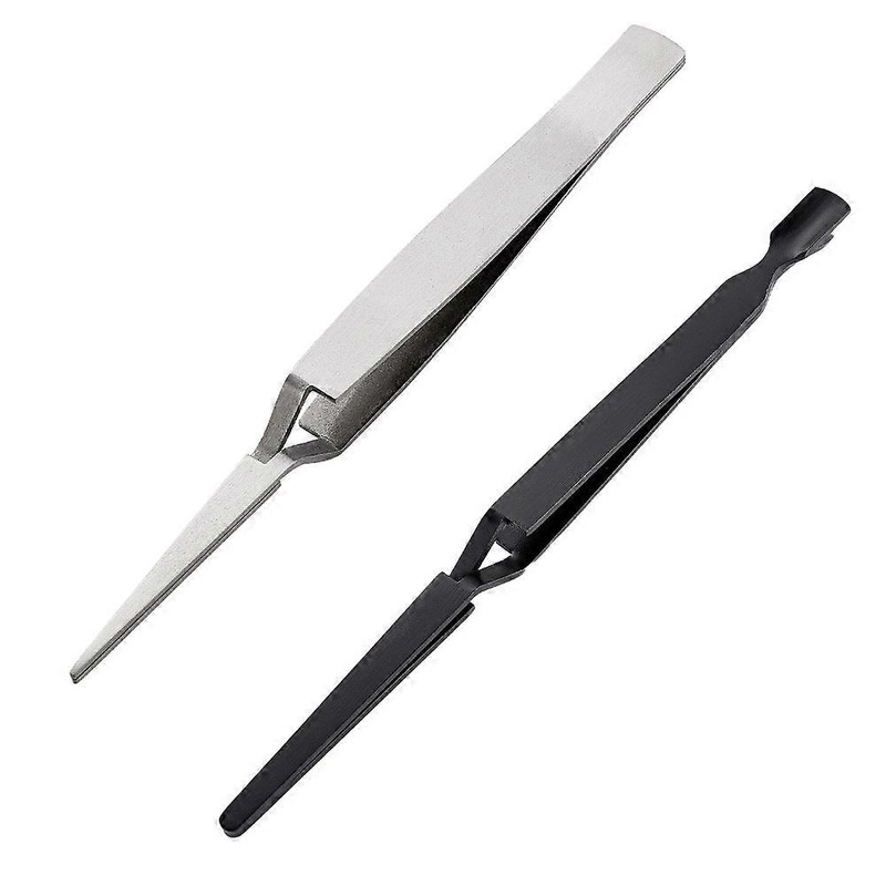2 Pieces Nail Pinching Tool Cuticle Pusher Shaping Tweezers Multi-Function Nail Art Pincher For Manicure-Style 3