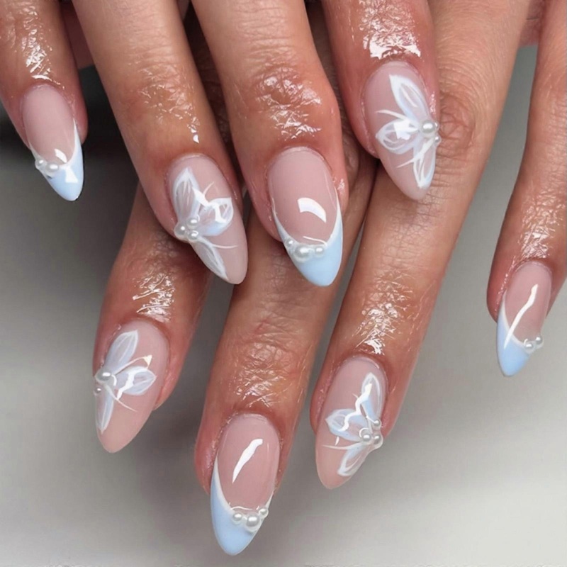 Press on Nail,Fake Nail Stick Glues on Nail False Nail Acrylic Nail Artificial False Nail for DIYS Nail Art Designs