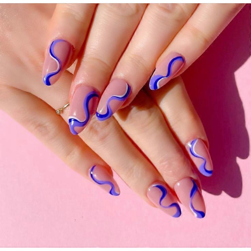 Press On Nails Medium Length Acrylic Fake Nails Glue On Nails Medium False Nails With Glue For Women And Girls