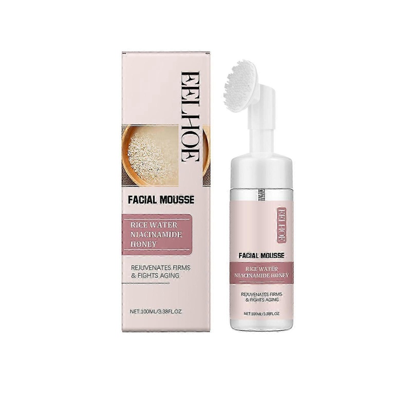 Rice water cleansing mousse Gentle cleansing horny moisturizing and shiny facial skin foam cleanser