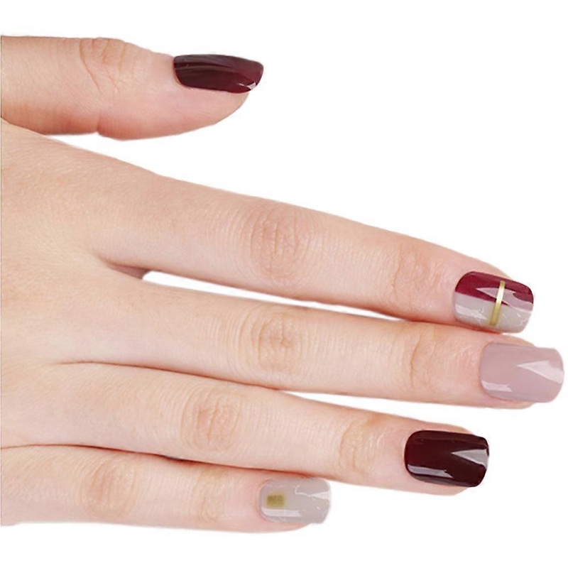 Wear A High-Grade Nail Art Nail Art Handmade Short Fake Nails Jelly Glue Soft Armor.-Style1