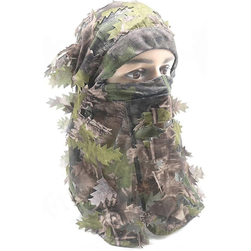 Camouflage Leafy Hat Full Face Mask 3D Camo Cap Balaclava Ghillie Turkey Hunting Gear Accessories
