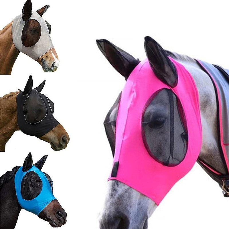 Equestrian Supplies Horse Mask Elastic Pullover Washable Face Mask Red