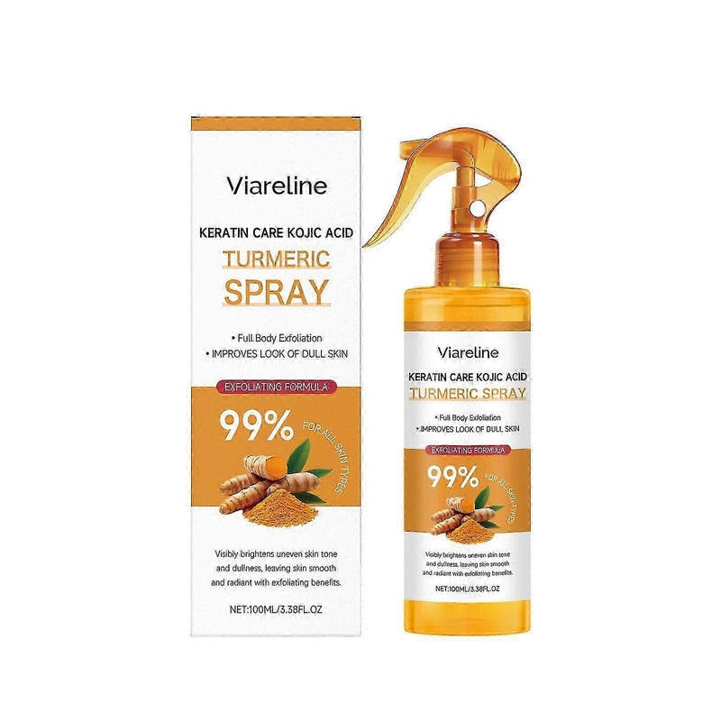 Keratin Care Spray with Kojic Acid and Turmeric for Exfoliating and Brightening Skin, Suitable for All UK Skin Types