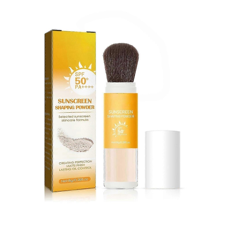 Powder Sunscreen, Powder Sunscreen For Face,mineral Spf 50+ Pa++++ Sunscreen Powder,long-lasting Lightweight Breathable Sunscreen Power Brush