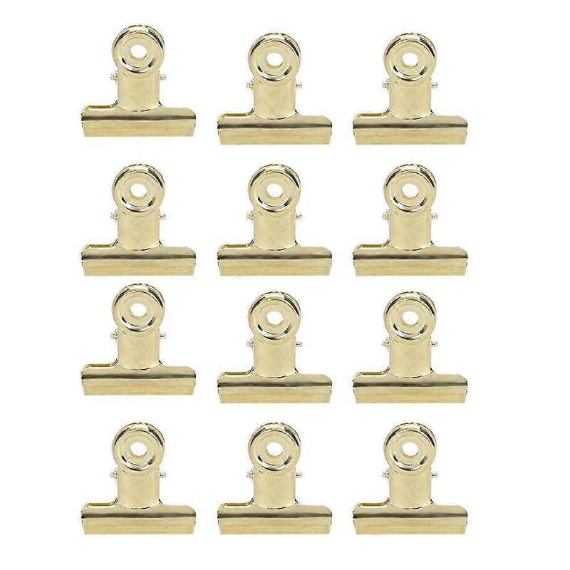12pcs Curve C Nail Extension Clips Nail Pinching Clips File Clip Nail Art AccessoriesGold
