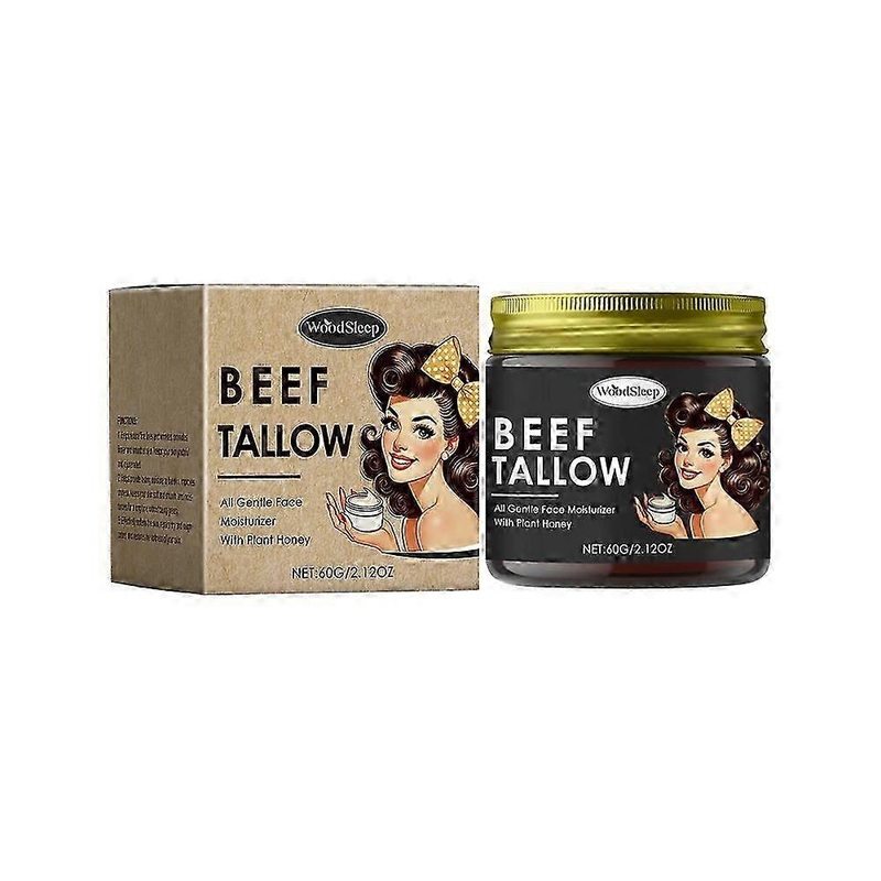 Organic Grass-fed Beef Tallow For Face And Body, Beef Tallow And Honey Balm For Skin, Natural Hydrating Beef Tallow Face Moisturizer For Cracked Dry