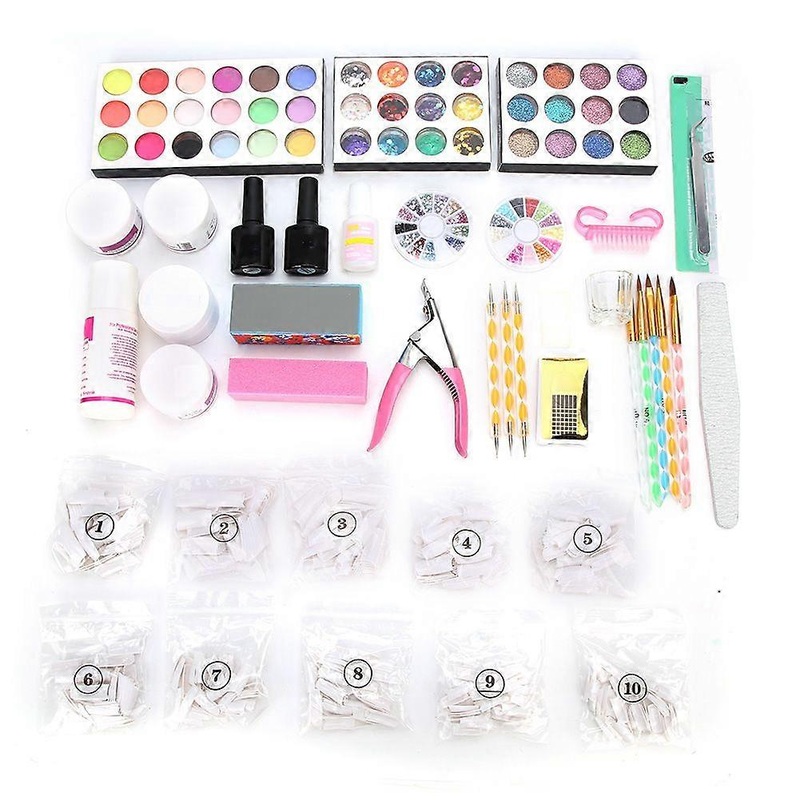 Professional Nail Art Tips Nail Dotting Pen File Rhinestones Scissors Manicure Tool Set