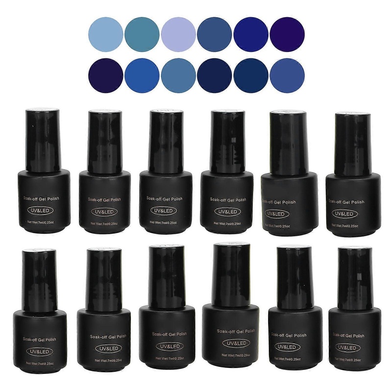 ROSALIND Blue Nail Polish Set Plant Soak Off Gel Manicure UV/LED Gel Fingernail Decor 7ml