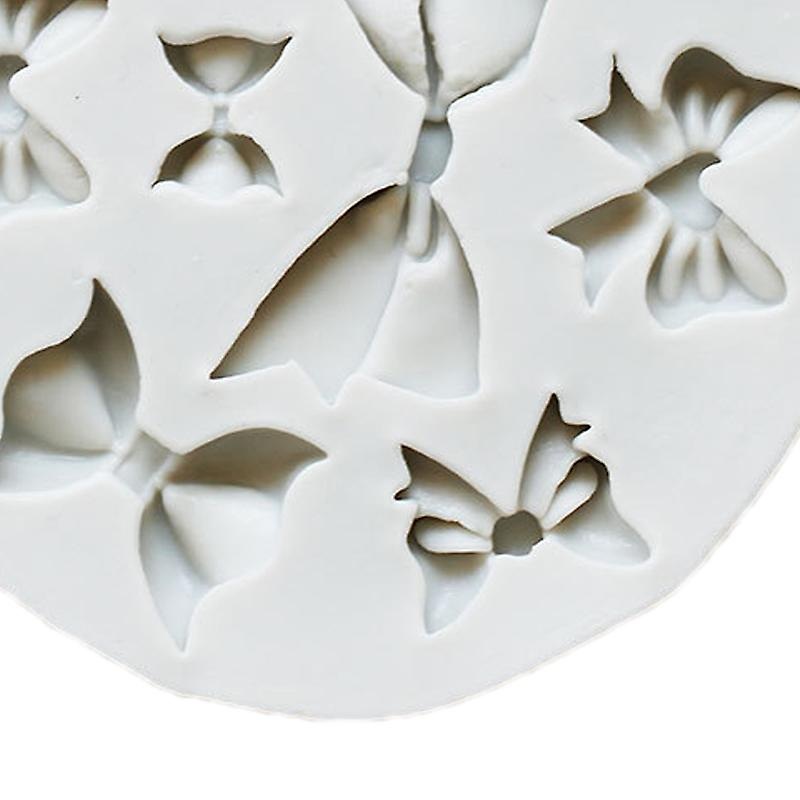 Silicone Nail Art Mold Bow Shaped Carved Pattern Gray for DIY
