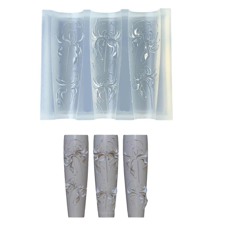 Stylish Nail Art Mold for Unique Nail Designs Sturdy 3D Flower Silicone Carving Mold for Nail Salons and Home Use